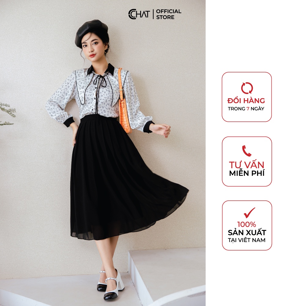 Chân váy voan xếp ly CCHAT | BigBuy360 - bigbuy360.vn
