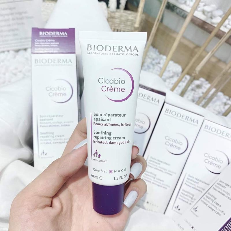 Kem dưỡng Bioderma Tím phục hồi da Cicabio Creme Tuýp 40ml