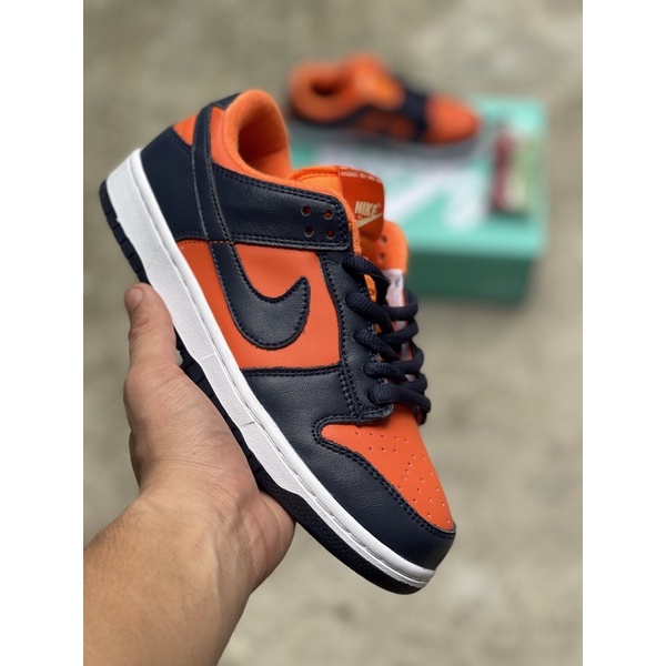 Giày thể thao sneaker nam nữ sb đế độn màu cam đen hình ảnh thật đầy đủ hộp phụ kiện