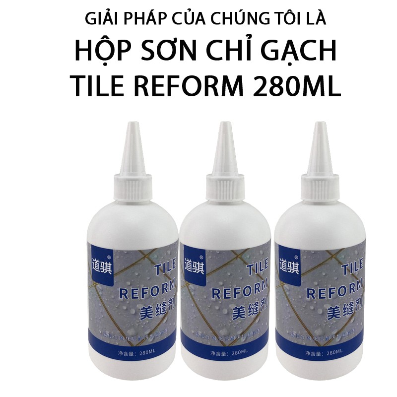 HỘP SƠN CHỈ GẠCH TILE REFORM LÀM MỚI NỀN NHÀ  280ml Tiện Dụng chống thấm nước và nấm mốc