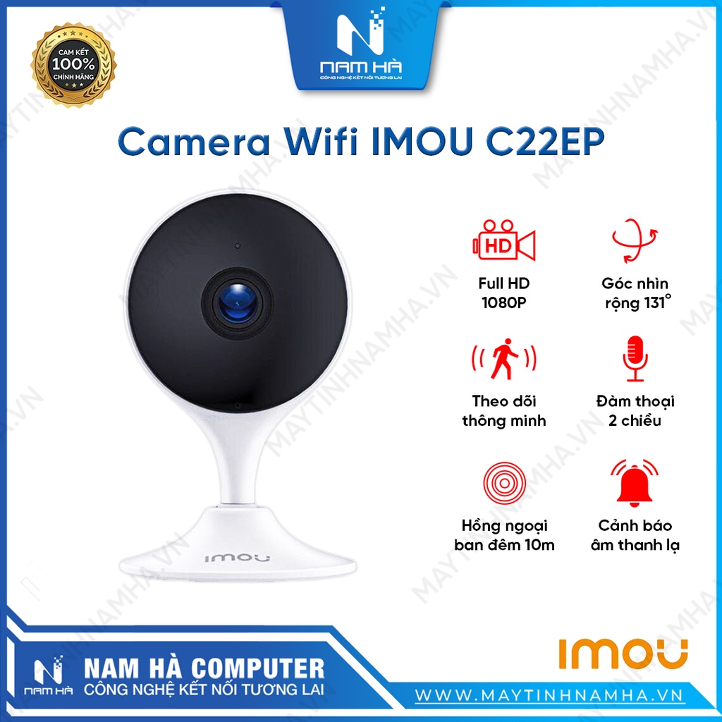 Camera Wifi Thông Minh Imou C22EP 1080P Full HD Siêu Nét - Kết nối WiFi Chính Hãng BH 24 Tháng