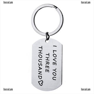 【lucai+COD】Fathers Day Keychain I love you Three Thousand Key Chain Stainless Steel Gift
