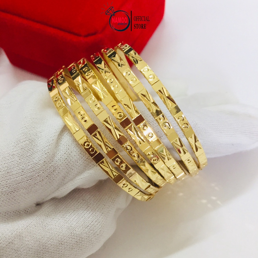 Lắc Tay Ximen Nữ L125, Bộ Vòng Tay 7 CHiếc Cao Cấp Mạ 24k Namoo Jewelry