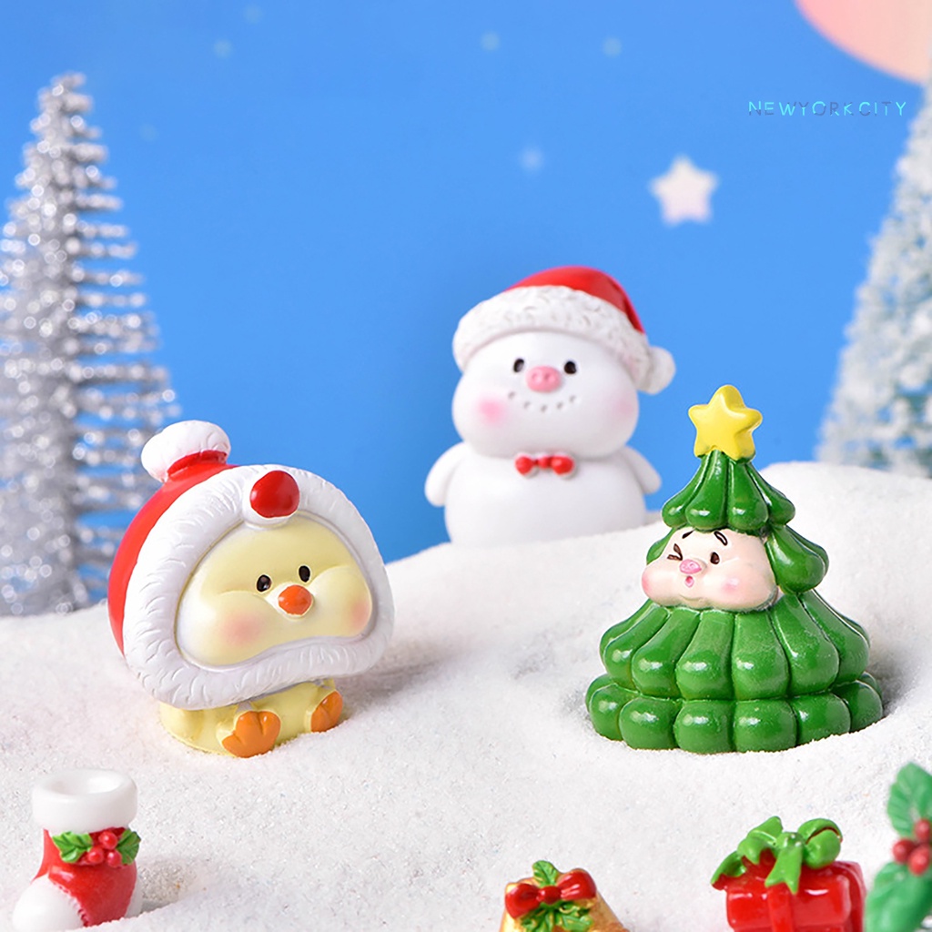 Mô Hình Động Vật Hoạt Hình Bằng Nhựa Resin Trang Trí Giáng Sinh