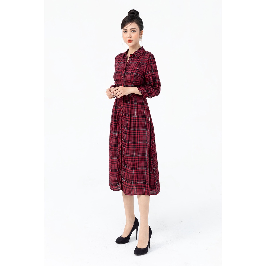 Đầm LAMER Bigsize Cổ Đức Nẹp Cúc Đai Eo L63R21Q009