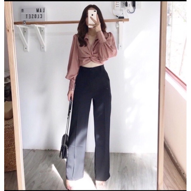 Quần ống rộng chất tuyết mưa