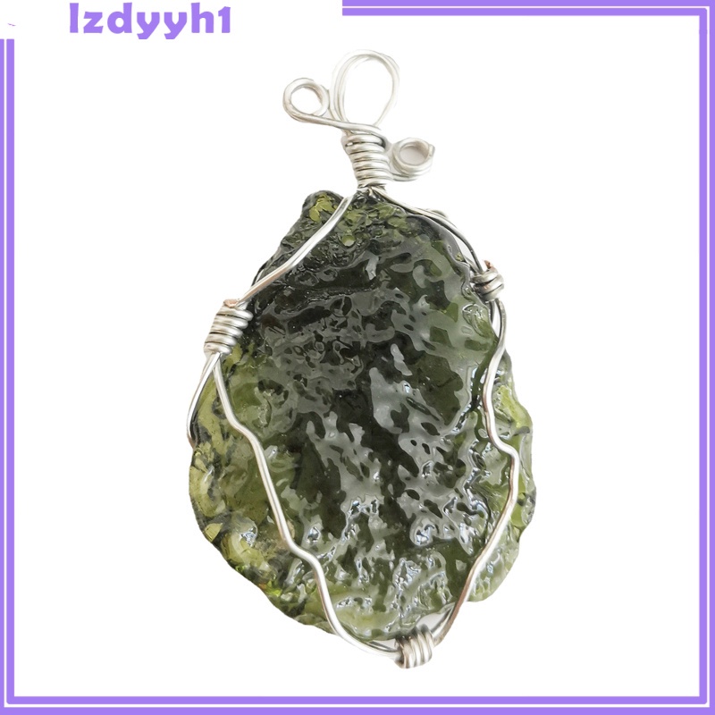JoyDIY  Crystal Irregular Moldavite Pendant Natural Energy Stone for Women Girls