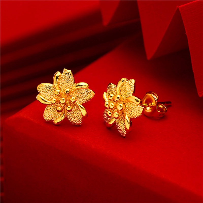 Bông Tai Mạ Vàng 24k Hình Hoa Bướm Đơn Giản Thời Trang Mùa Hè Cho Nữ