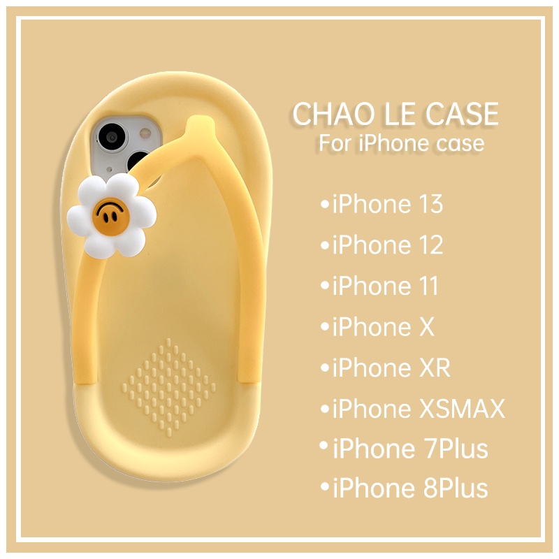 Ốp lưng điện thoại chống sốc màu vàng cho iphone 13 pro 12 pro max silicon mềm iphone 11 pro xs max xr x / xs 7 8 plus fun slipper phone case