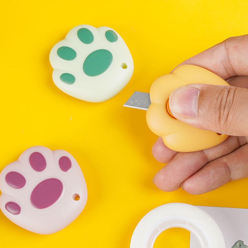 Dao cắt giấy mini hình móng vuốt mèo hoạt hình sáng tạo an toàn