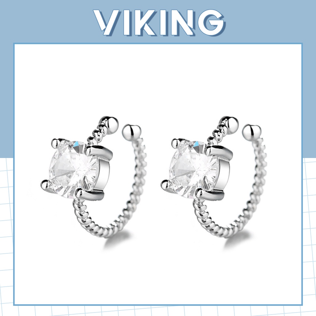 Khuyên Tai Nữ Kẹp Vành Tai Đính Đá Nhân Tạo Không Cần Xỏ Lỗ