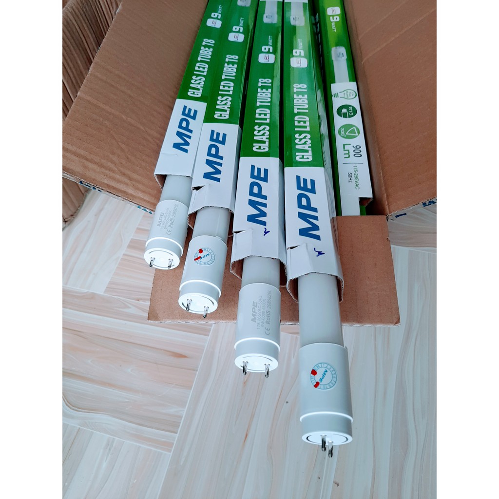 Combo 4 Bộ Đèn Led Tuýp 6 tấc 60cm MPE Chính Hãng