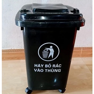 Thùng rác công cộng- thùng rác nhựa đen 60l