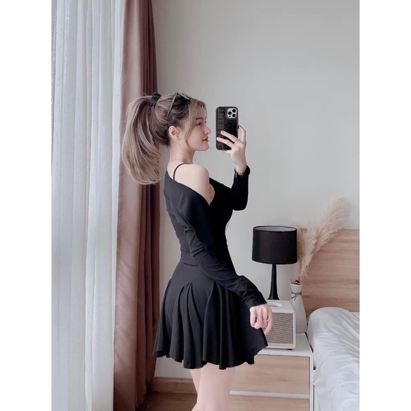 SET ĐẦM 2S XOÈ KÈM KHOÁC CROP 2M