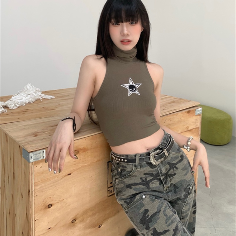 Áo Croptop Sát Nách Thêu Họa Tiết Thời Trang Quyến Rũ Cho Nữ