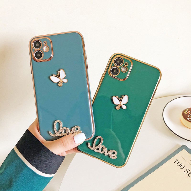ốp điện thoại Họa Tiết Bướm Lấp Lánh Ch Huawei Y7A Y9S Honor 8X 9X Play Honor 9 10 Lite Bling Diamond Butterfly Soft Phone Case Back Full Cover