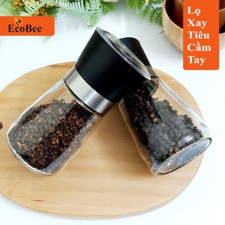Lọ đựng kết hợp cối xay hạt tiêu thủy tinh cầm tay cao cấp,lo hạt tiêu,cối xay tiêu đa năng,dụng cụ xay tiêu cầm tay