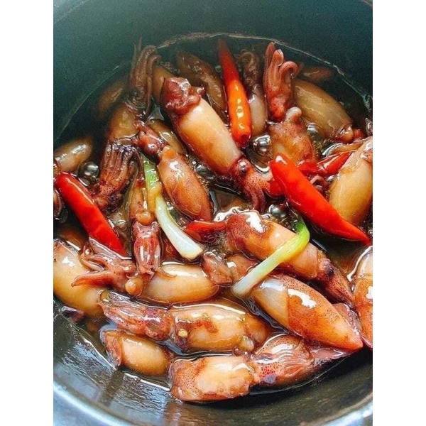 Mực sim hấp thuyền khay 500g size to