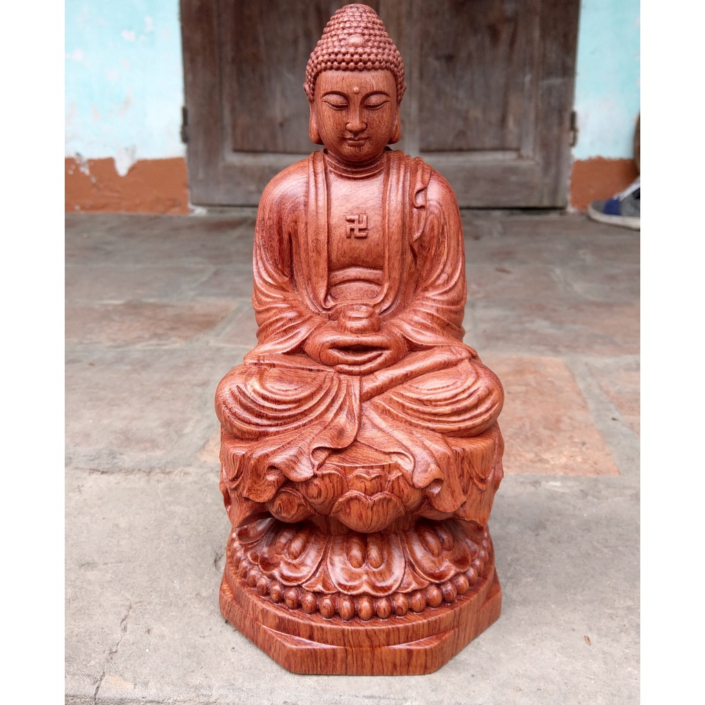 Phật Adida - Gỗ Hương - Cao 30cm