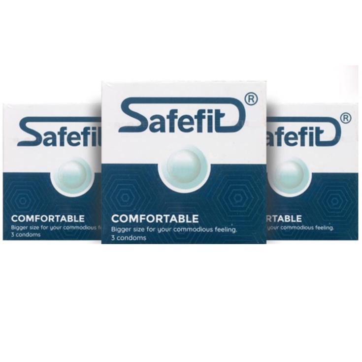 Bao cao su mỏng size lớn SafeFit Comfortable - hộp 3 chiếc