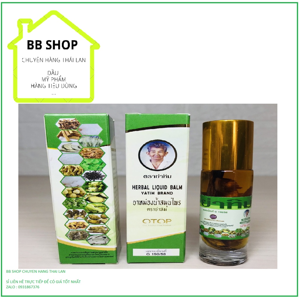 Dầu Lăn 22 Vị Thảo Dược Thái Lan 8ml - OTOP Herbal Liquid Balm Yatim
