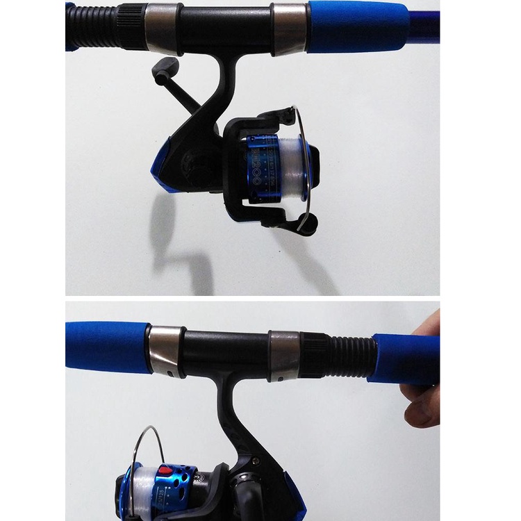 Bộ cần câu rút cacbon SHIMANO 2m4 Máy YF200 + Tặng kèm 6 phụ kiên và 1 túi đựng cá (*Kim Thủy)