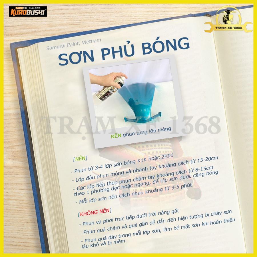 Sơn xịt Samurai Đen Nhám Đen Bóng Chịu Nhiệt chất lượng Nhật Bản