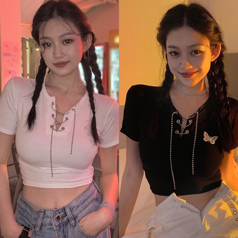 Áo Thun Nữ Dáng Ôm Hở Rốn Thời Trang Mùa Hè