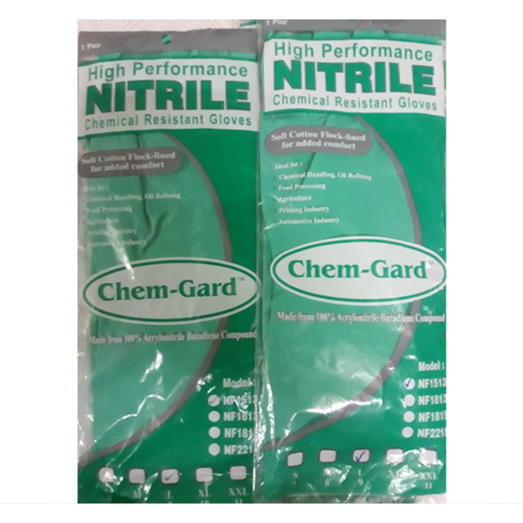 1 đôi Găng tay chống hóa chất NF1513 găng tay cao su chịu dầu của Malaysia
