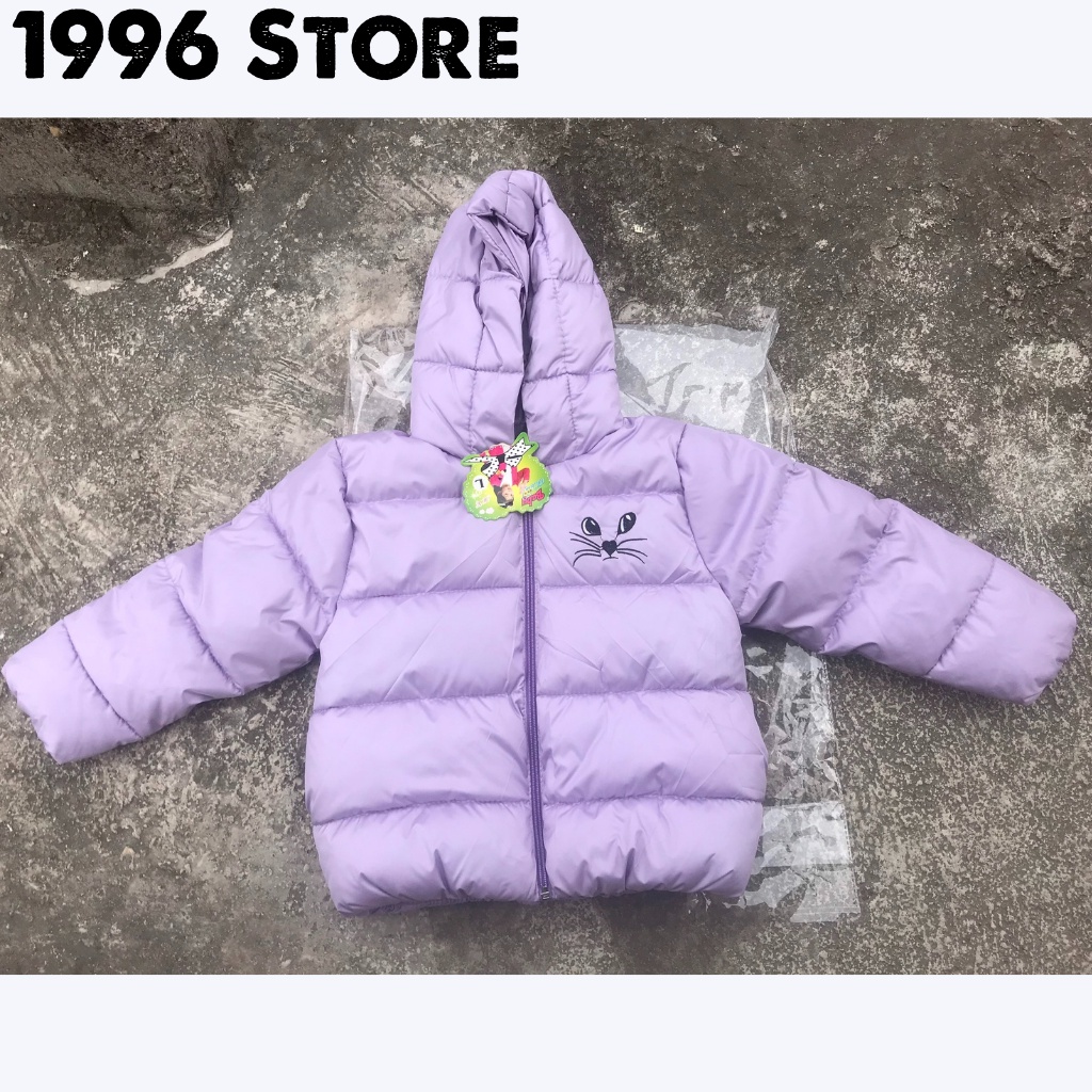 Áo phao cho bé gái nhồi bông SIÊU NHẸ có mũ 2-4 tuổi 7-25kg