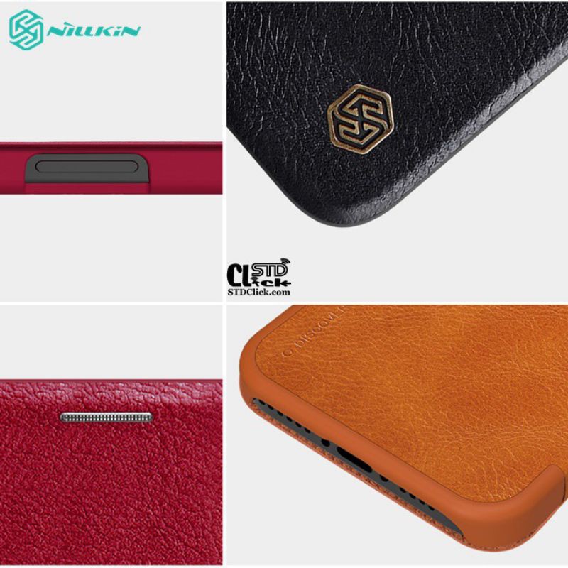 Bao da iPhone 15 pro max/15 pro/13 pro max/13/13 pro/12 Pro Max / 12 pro / 12 / 12 mini Nillkin QIN - Hàng Chính Hãng