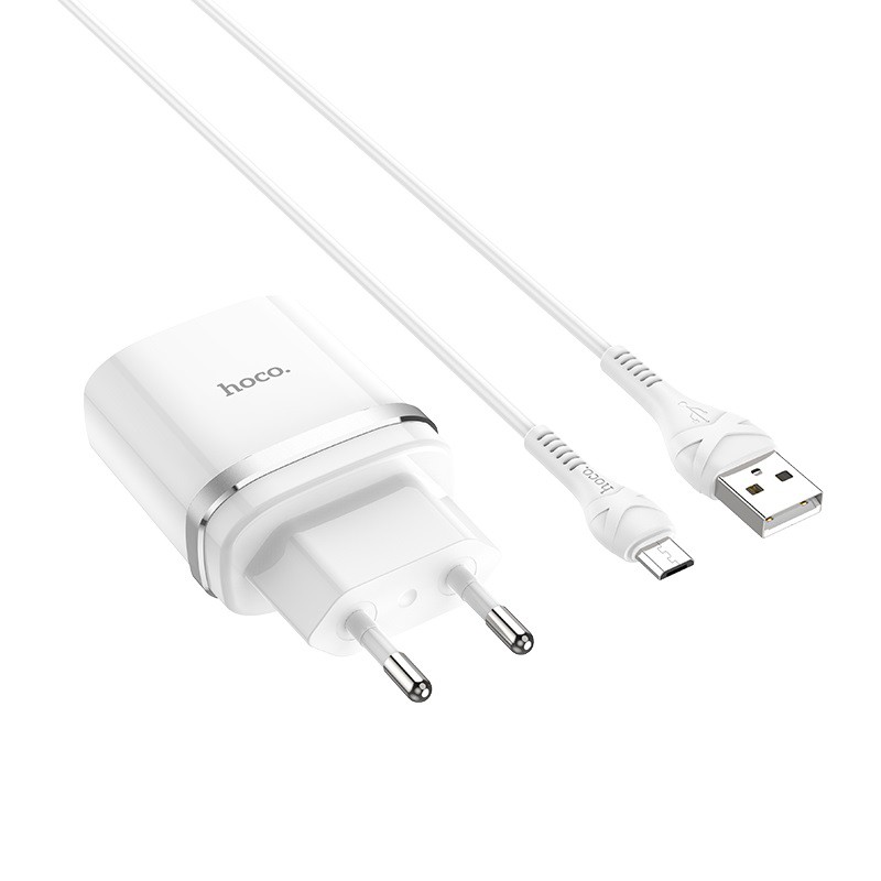 Bộ sạc nhanh Hoco C12Q cổng USB 18W, QC3.0 đầu Micro / Type-C Android dây cáp dài 1m - Chính hãng