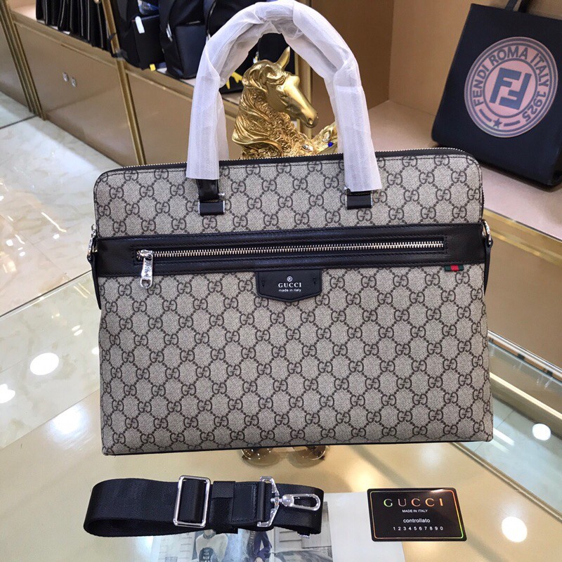 Túi xách tay công sở nam thời trang cao cấp da thật  GUCCi GG GC mẫu mới logo thương hiệu sang trọng