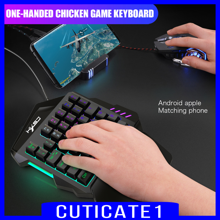 Bộ bàn phím mini chơi game 1 tay 35 phím và chuột có dây usb