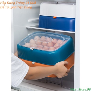 Hộp Đựng Trứng 24 Quả Có Nắp Đậy ,Khay Đựng Trứng Gà ,Vịt Để Tủ Lạnh Tiện Dụng