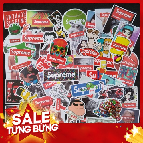 Bộ Sticker dán cao cấp chủ đề SUPREME SEXY - Dùng dán Xe, dán mũ bảo hiểm, dán Laptop... - Hàng nhập khẩu