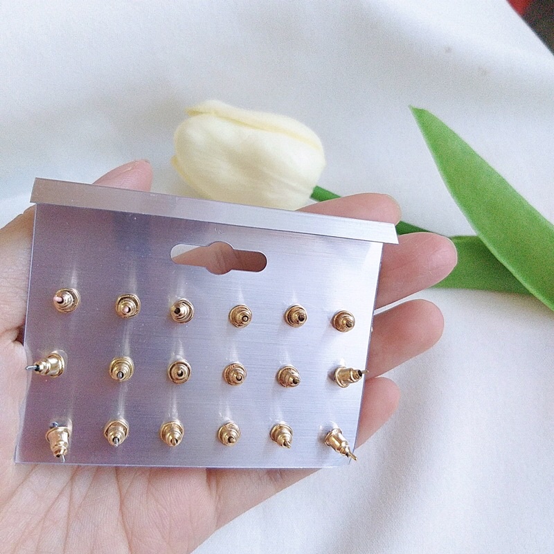 Set 9 Đôi Bông Tai Hoa Cao Cấp Dễ Thương Kiểu Hàn Quốc Khuyên Tai Nụ