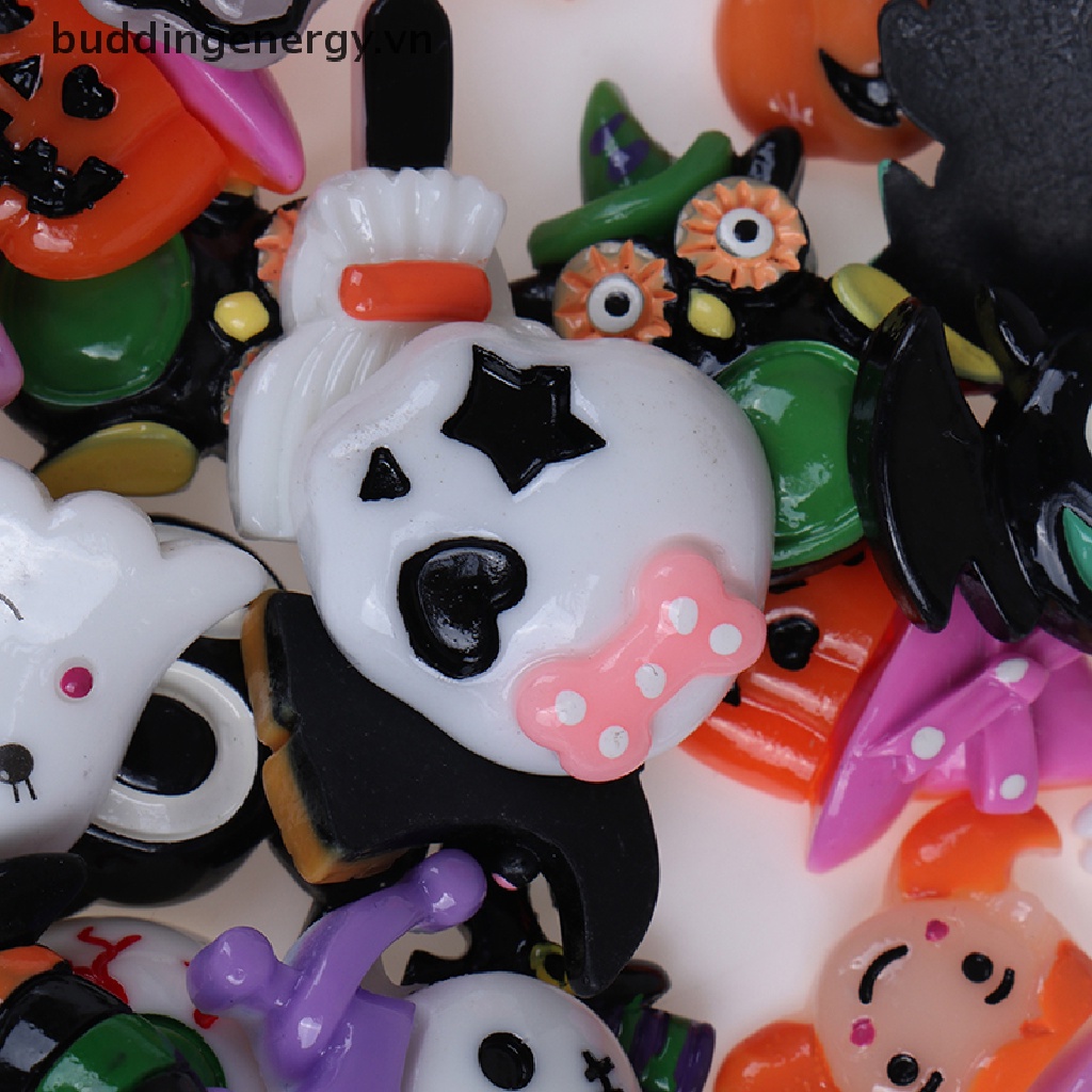 {BUDDI} Set 10 Quả Bí Ngô Ma Quỷ Bí Ngô Bằng Nhựa resin DIY series Halloween {BUDDI {buddingenergy.vn}