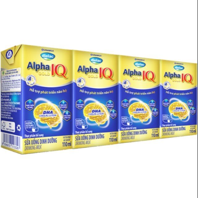 Combo 6 Lốc sữa uống dinh dưỡng Vinamilk Dielac Alpha Gold 24 Hộp x 110ml