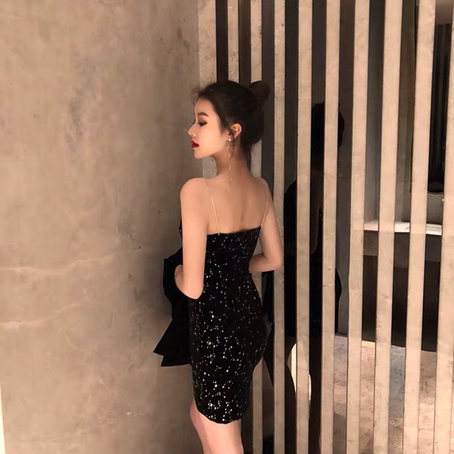 VÁY BLING BLING HỞ VAI QUYẾN RŨ VẢI NHUNG | BigBuy360 - bigbuy360.vn