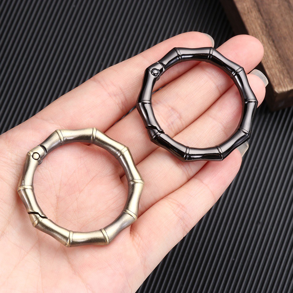 DAPHNE 2.5cm/3.1cm Round Push Trigger Handbags Key Buckles Clips Spring Ring 4 Colors Plated Gate Carabiner Purses Snap Hooks Rings/Multicolor