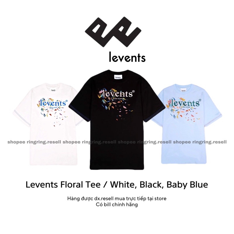 ÁO THUN LEVENTS CHÍNH HÃNG FLORAL (3 MÀU) hãng thay logo tag mới