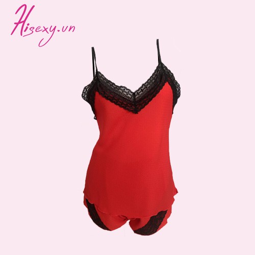 Đồ Bộ Ngủ Lụa Quần Cộc Phối Ren HISEXY Đủ Size Dưới 62Kg V256 | BigBuy360 - bigbuy360.vn