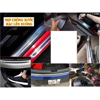 Sản phảm cuộn cacbon dán cốp, dán bước chân lên, xuống chống xước ô tô PHD - Cuộn dài 4M ( Rộng, 5cm, 7 cm)