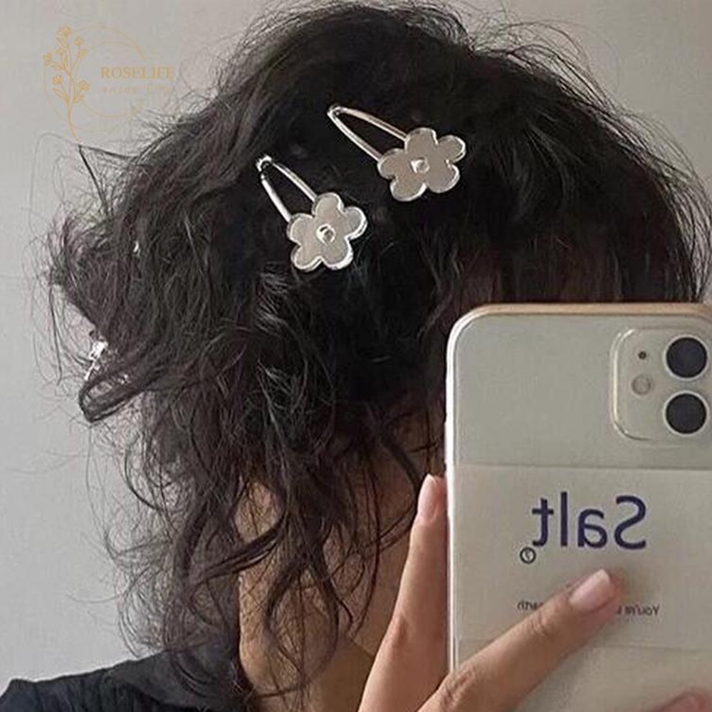 Kẹp tóc trang trí bông hoa tráng gương xinh xắn thời trang dành cho nữ