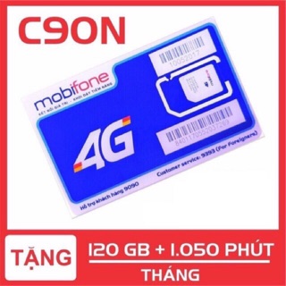 Miễn Phí Tháng Đầu Tiên - Sim 4G C90N MobiFone Siêu Khuyến Mãi Khủng