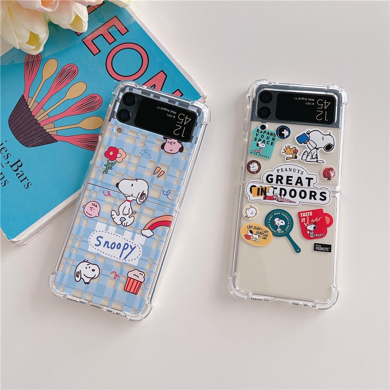 Ốp Điện Thoại TPU Mềm Chống Sốc In Hình Hoa Cúc / Gấu / Dâu Tây Hoạt Hình Gấp Gọn Được Cho Samsung Galaxy Z Flip 4 5G