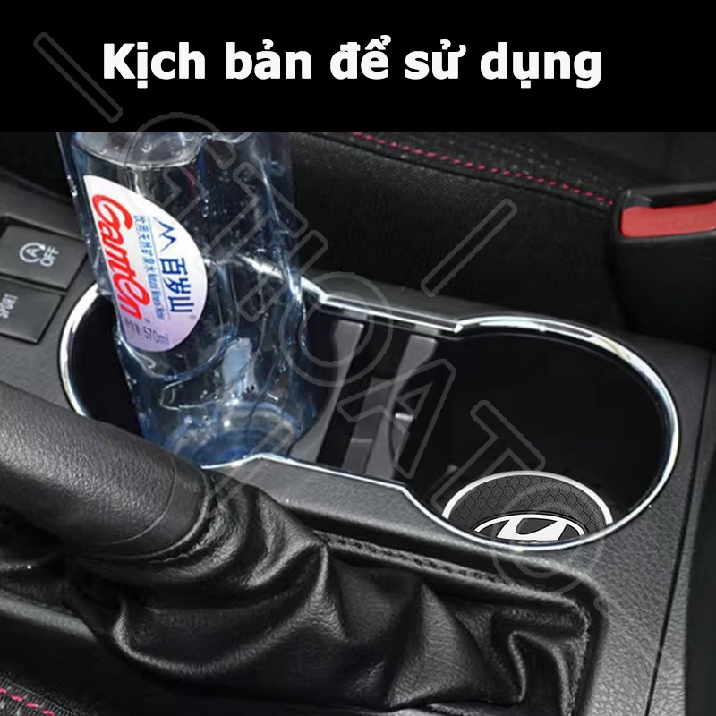 GTIOATO Lót Ly Xe Hơi Miếng Lót Cốc Xe Ô Tô Miếng Lót Ly Xe Ô Tô Chống Trượt Trang Trí NộI ThấT Ô Tô Cho Hyundai Grand Starex Avante Accent I10 Santa Fe Kona Venue Tucson Sonata Ioniq Creta I20 SantaFe Elantra Veloster Reina I30