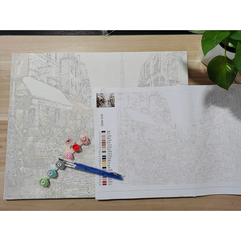 DROFE Bộ Tranh Sơn Dầu Trang Trí Kích Thước 40x50cm DIY