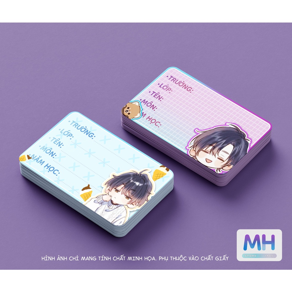 Set 10 cái nhãn sách vở nhân vật truyện tranh mẫu M1/2/3